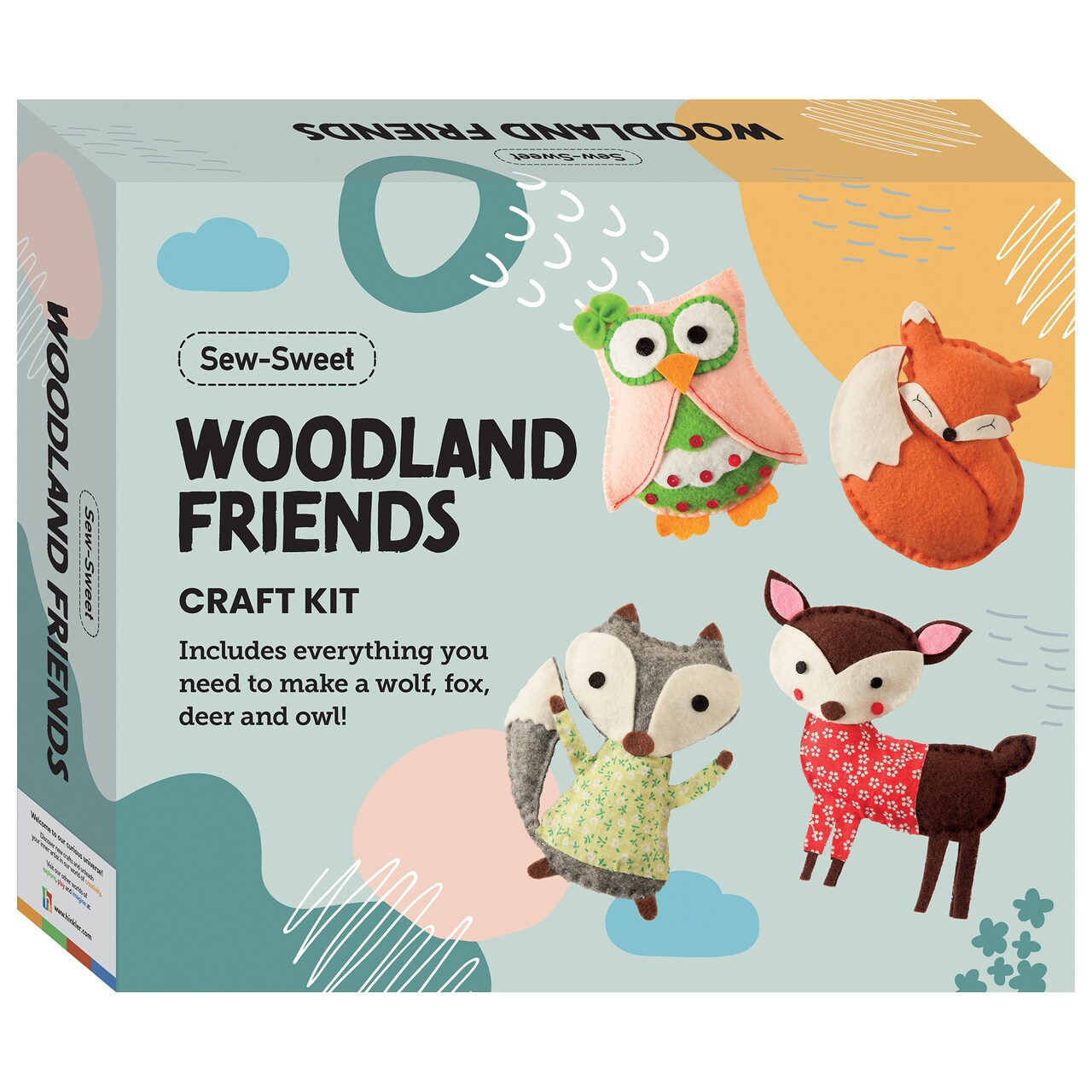 Hinkler: Sew-Sweet Woodland Friends - DIY Sewing Craft Kit, Create 4 Stuffed Felt Animals, Learn How to Sew, Activity Kit for Adults & Kids